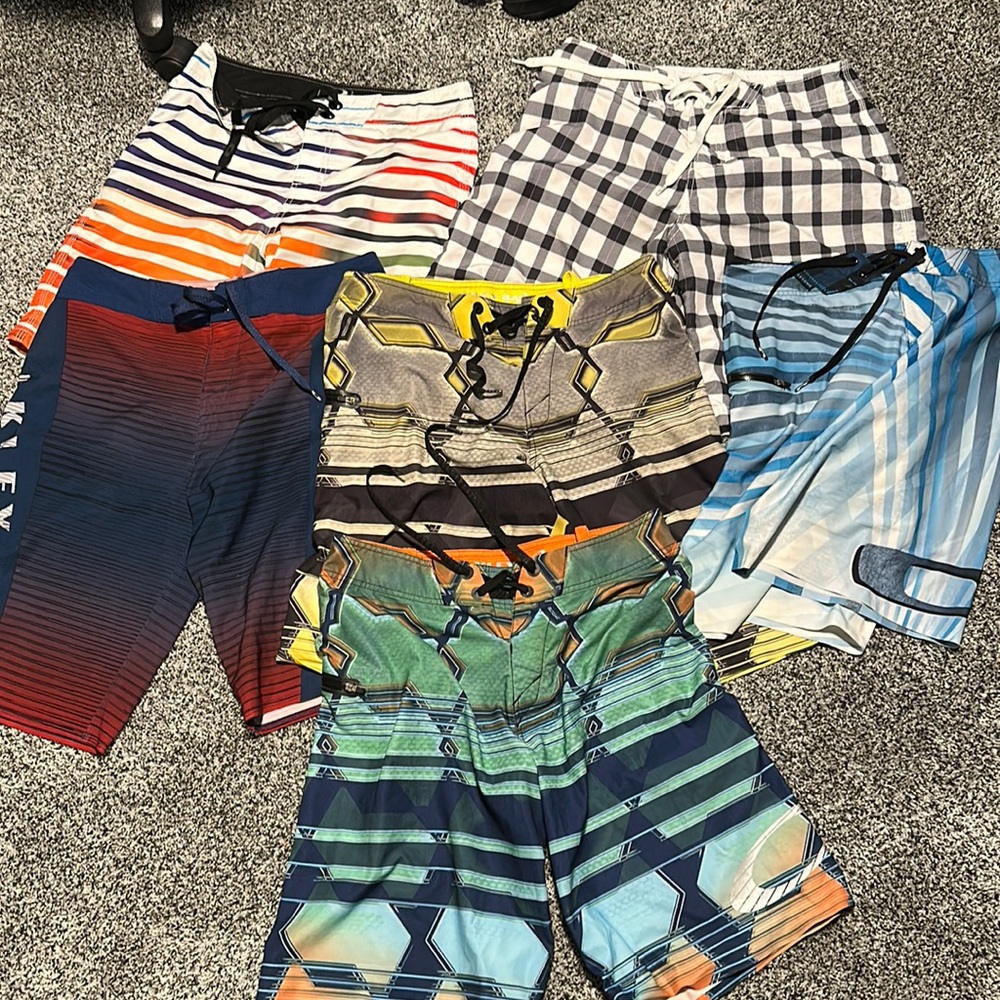 Six different Oakley bathing suits. They are all size 30.